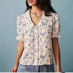 Rihoas Floral Short-Sleeve Blouse